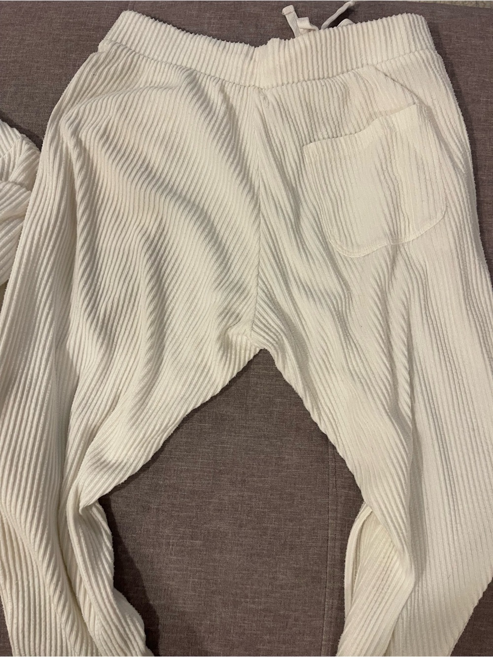 ALO Yoga Cream Ribbed hoodie set Sweatpants and hoodie small - Picture 8 of 11